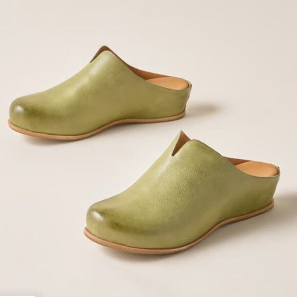 Kork-Ease Para Green Nubuck Leather Clog Mules size 10 - Picture 1 of 11